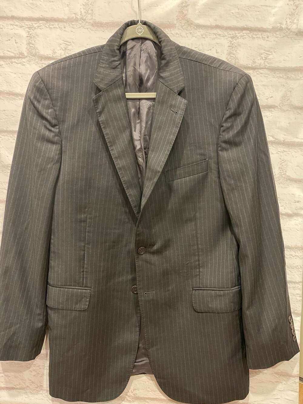 Jos. A. Bank Pinstripe Suit Jacket Gray Wool Blazer